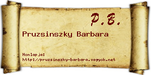 Pruzsinszky Barbara névjegykártya