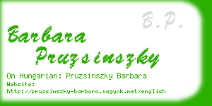 barbara pruzsinszky business card